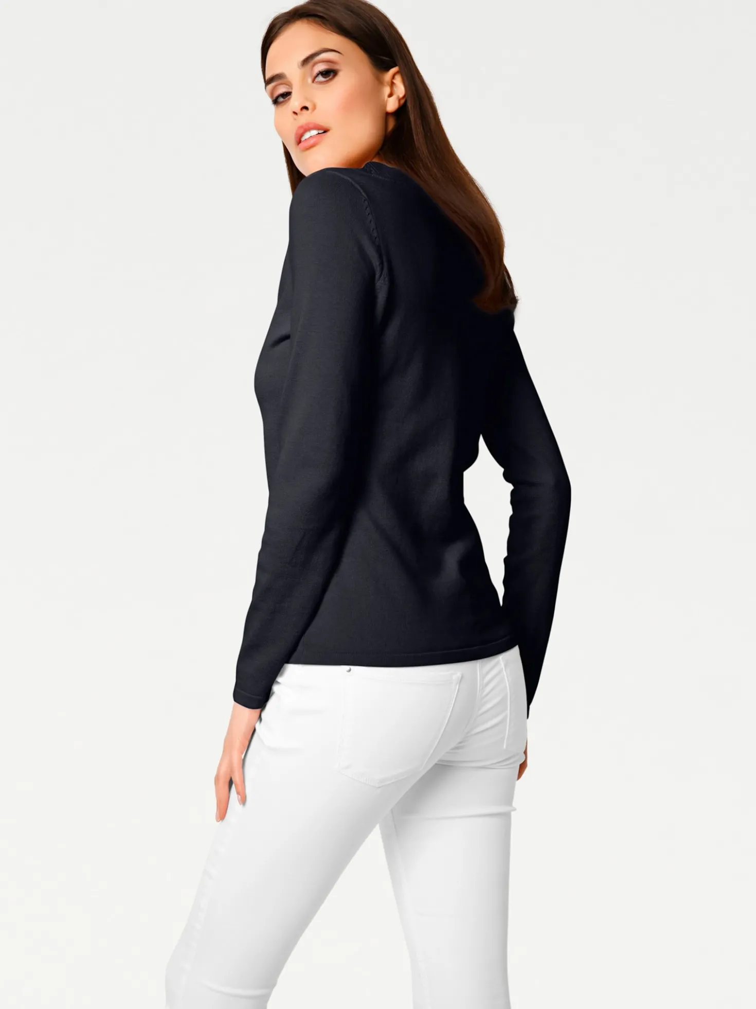 V-Ausschnitt-Pullover aus reiner Baumwolle