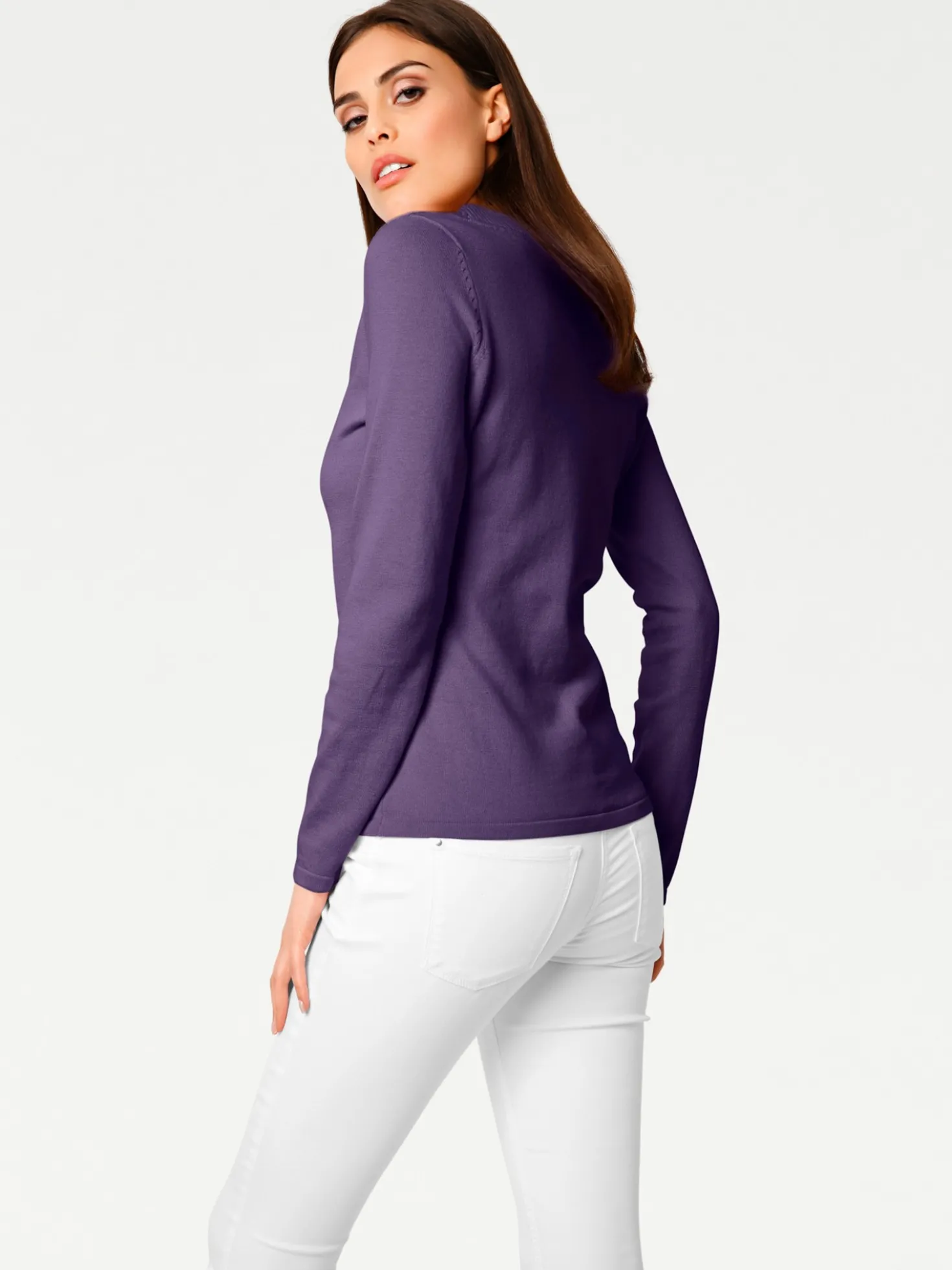 V-Ausschnitt-Pullover aus reiner Baumwolle