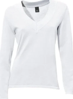 V-Ausschnitt-Pullover aus reiner Baumwolle