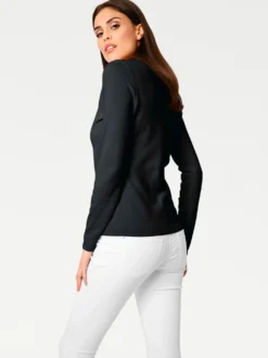 V-Ausschnitt-Pullover aus reiner Baumwolle