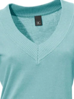 V-Ausschnitt-Pullover aus reiner Baumwolle