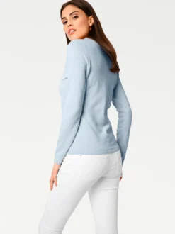 V-Ausschnitt-Pullover aus reiner Baumwolle
