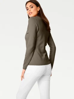 V-Ausschnitt-Pullover aus reiner Baumwolle