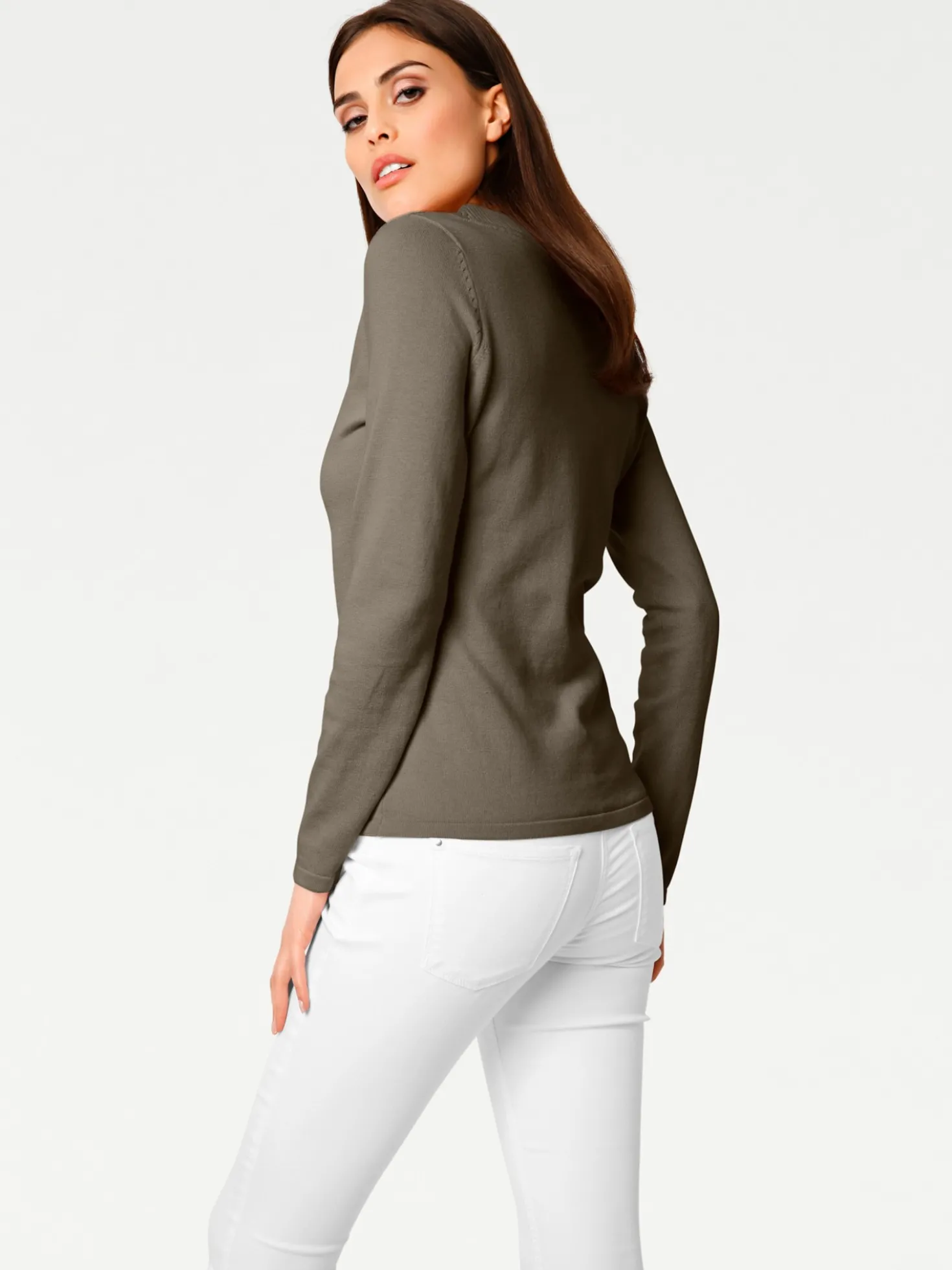 V-Ausschnitt-Pullover aus reiner Baumwolle