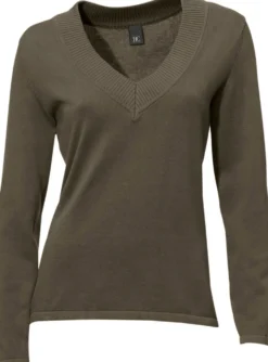 V-Ausschnitt-Pullover aus reiner Baumwolle