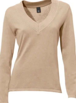 V-Ausschnitt-Pullover aus reiner Baumwolle