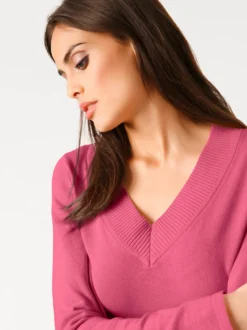 V-Ausschnitt-Pullover aus reiner Baumwolle