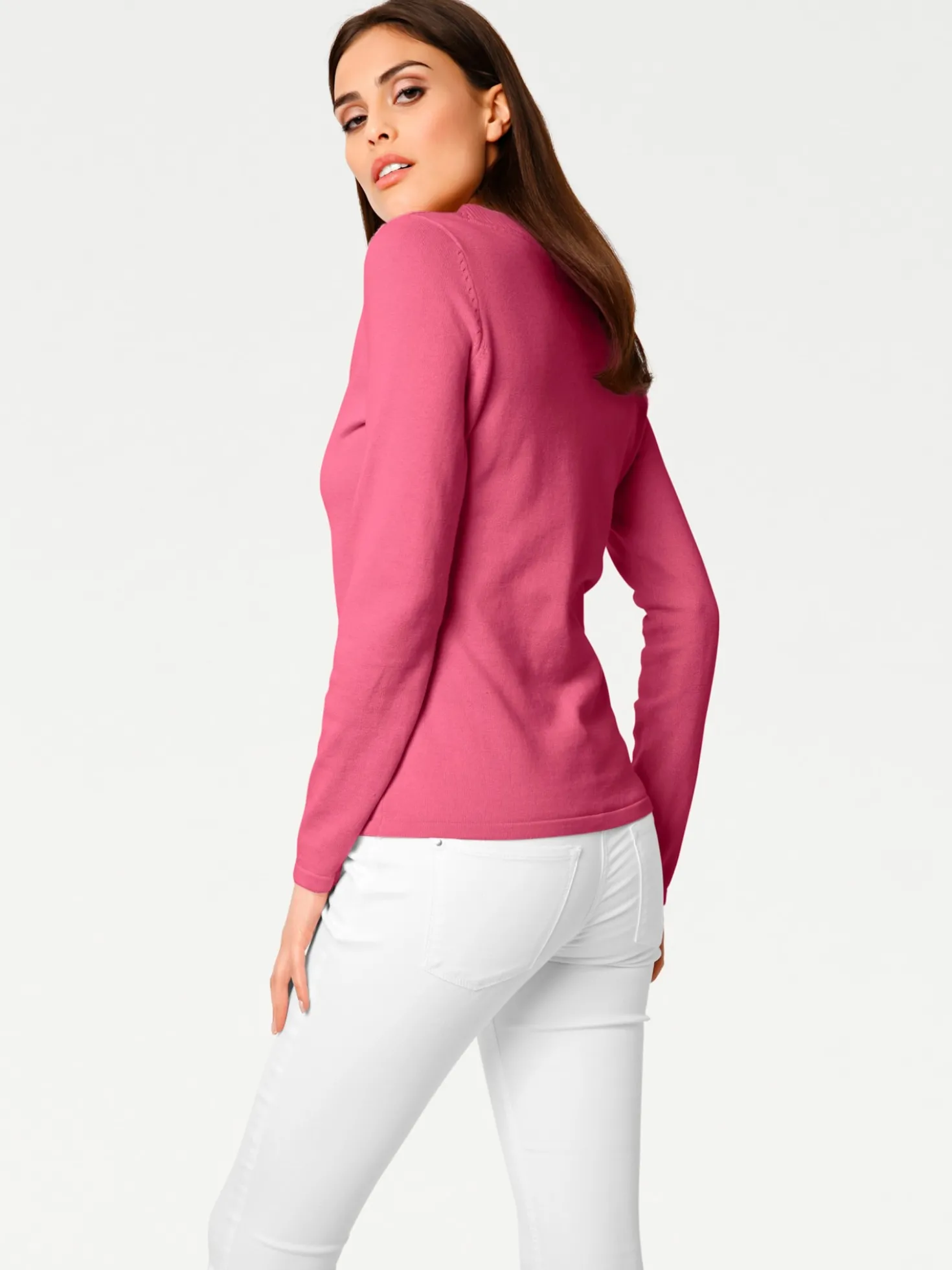 V-Ausschnitt-Pullover aus reiner Baumwolle