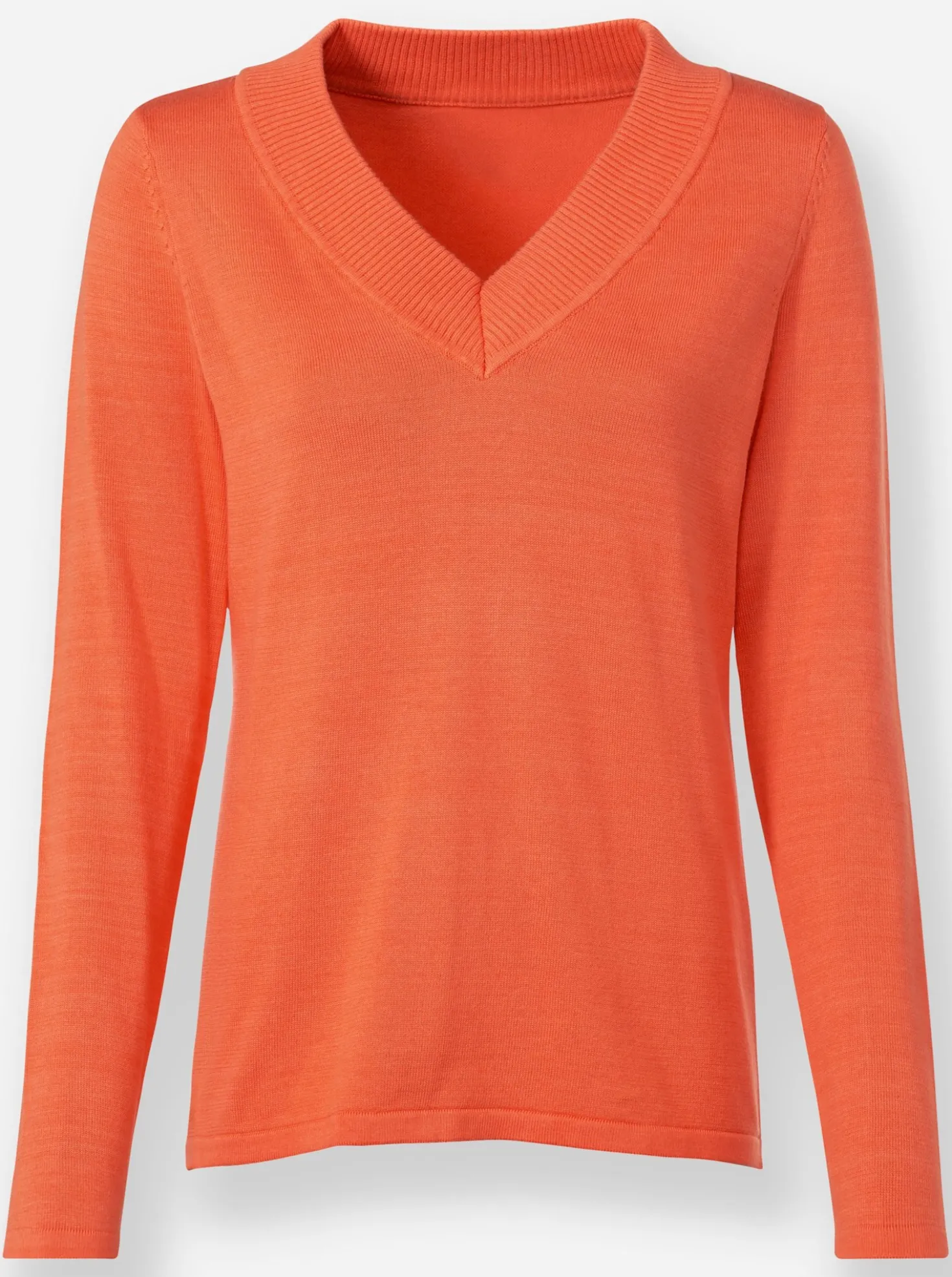 V-Ausschnitt-Pullover aus reiner Baumwolle