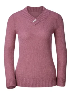 V-Ausschnitt-Pullover in Bouclé-Qualität