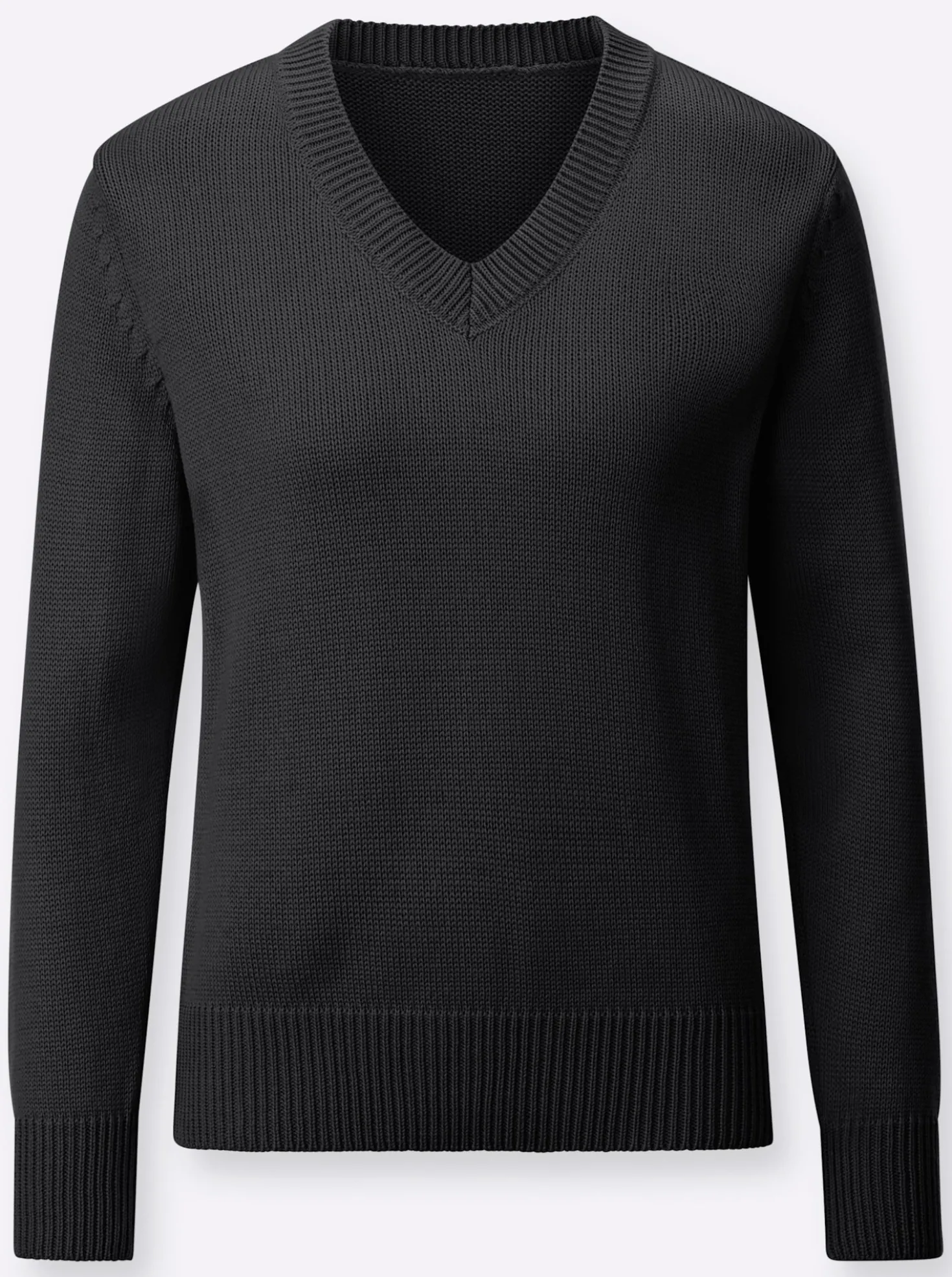 V-Ausschnitt-Pullover mit Baumwolle