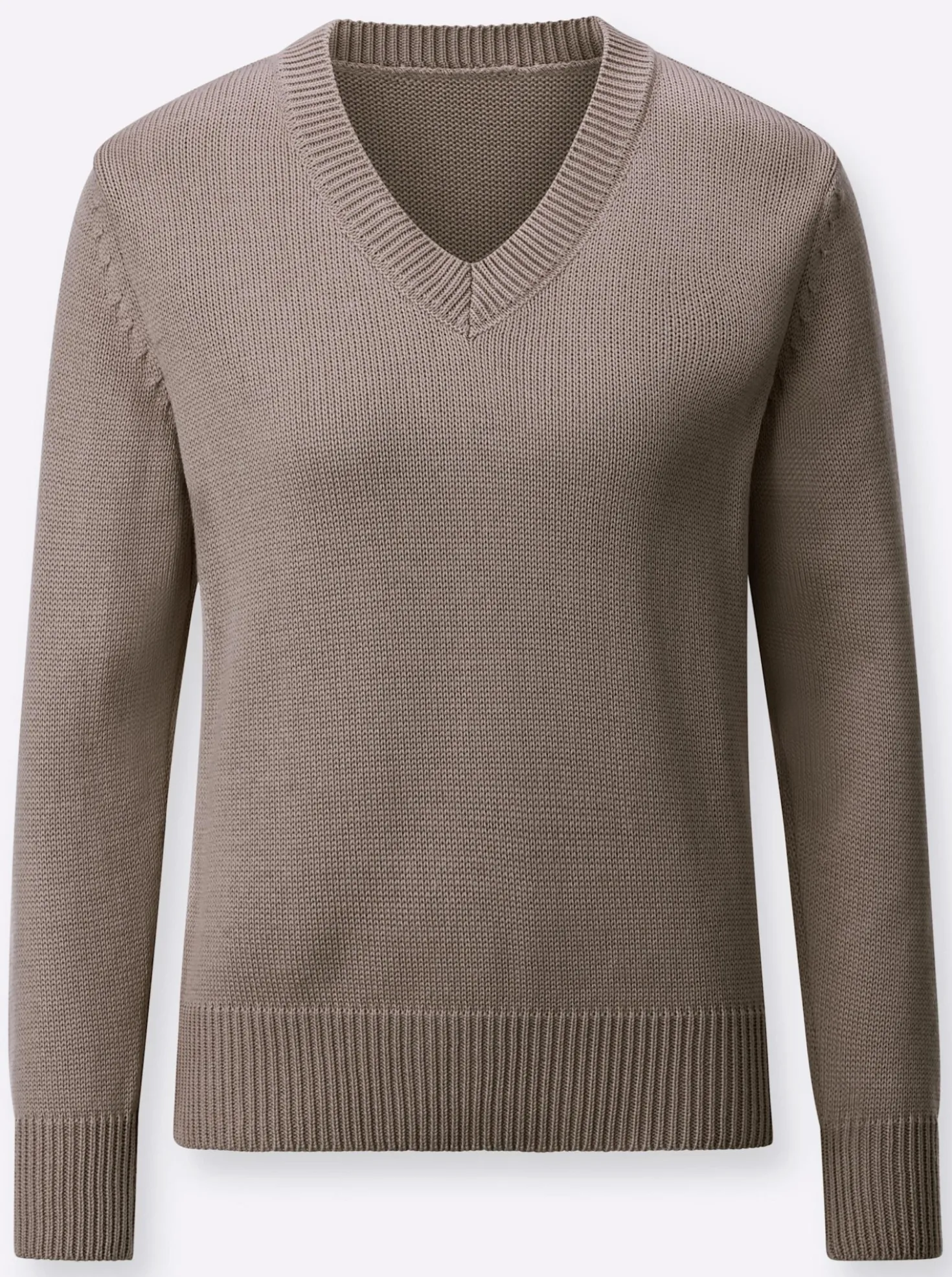 V-Ausschnitt-Pullover mit Baumwolle