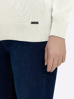 V-Ausschnitt-Pullover mit Baumwolle