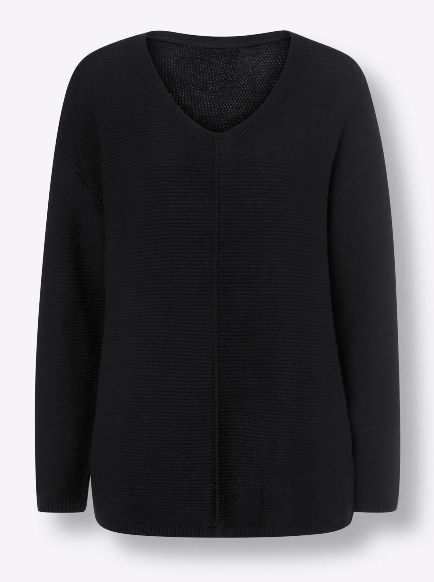 V-Ausschnitt-Pullover mit überschnittener Schulter