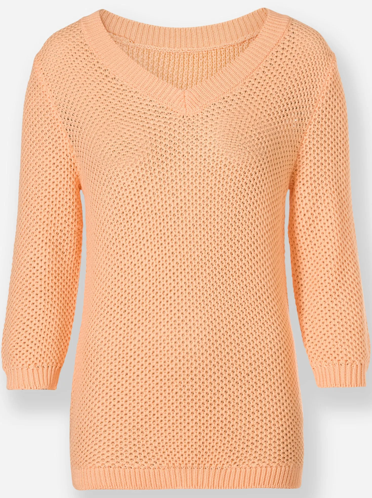 V-Ausschnitt-Pullover mit 3/4-Ärmeln