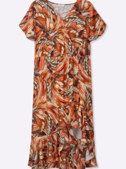 Volantkleid mit Schmetterlingsprint