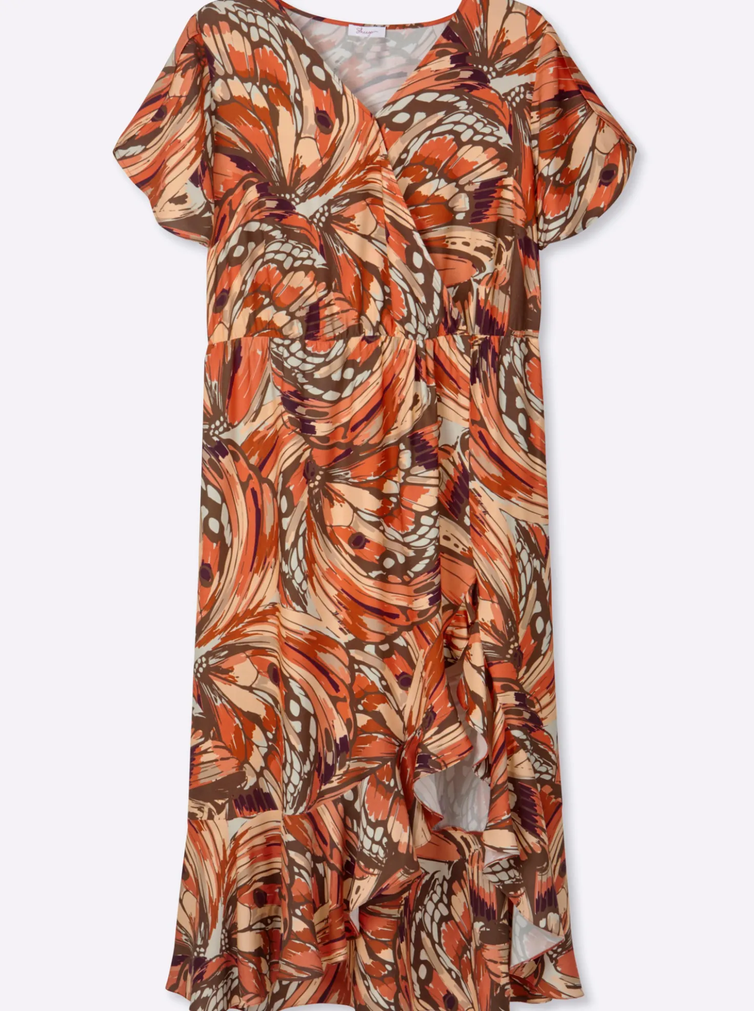 Volantkleid mit Schmetterlingsprint