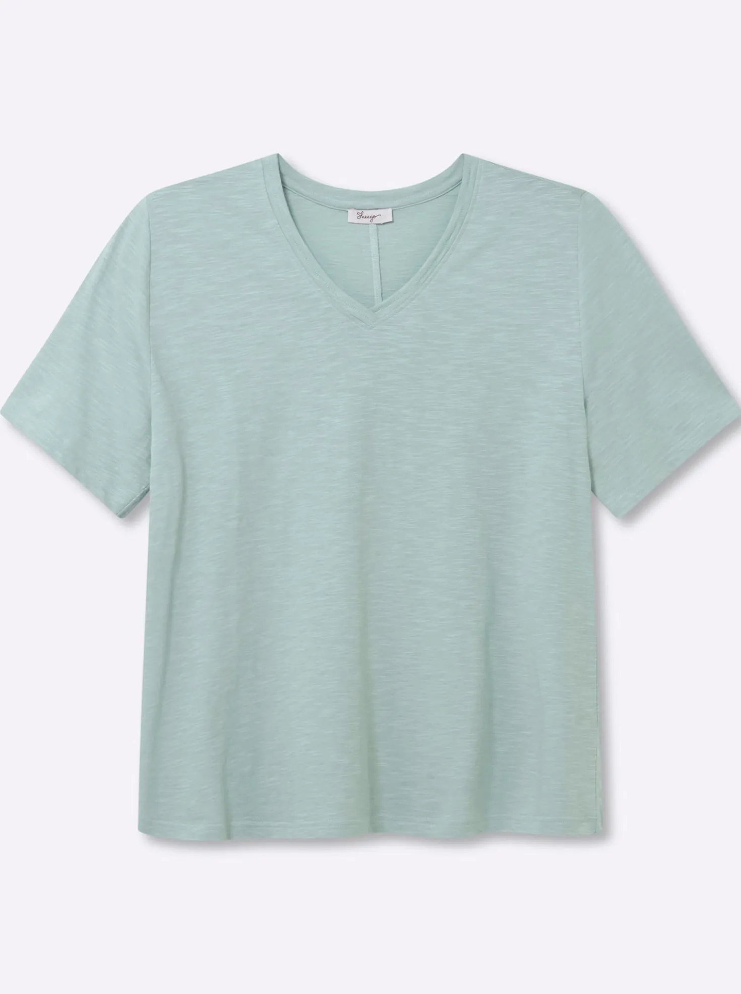 V-Shirt in Flammgarn-Optik