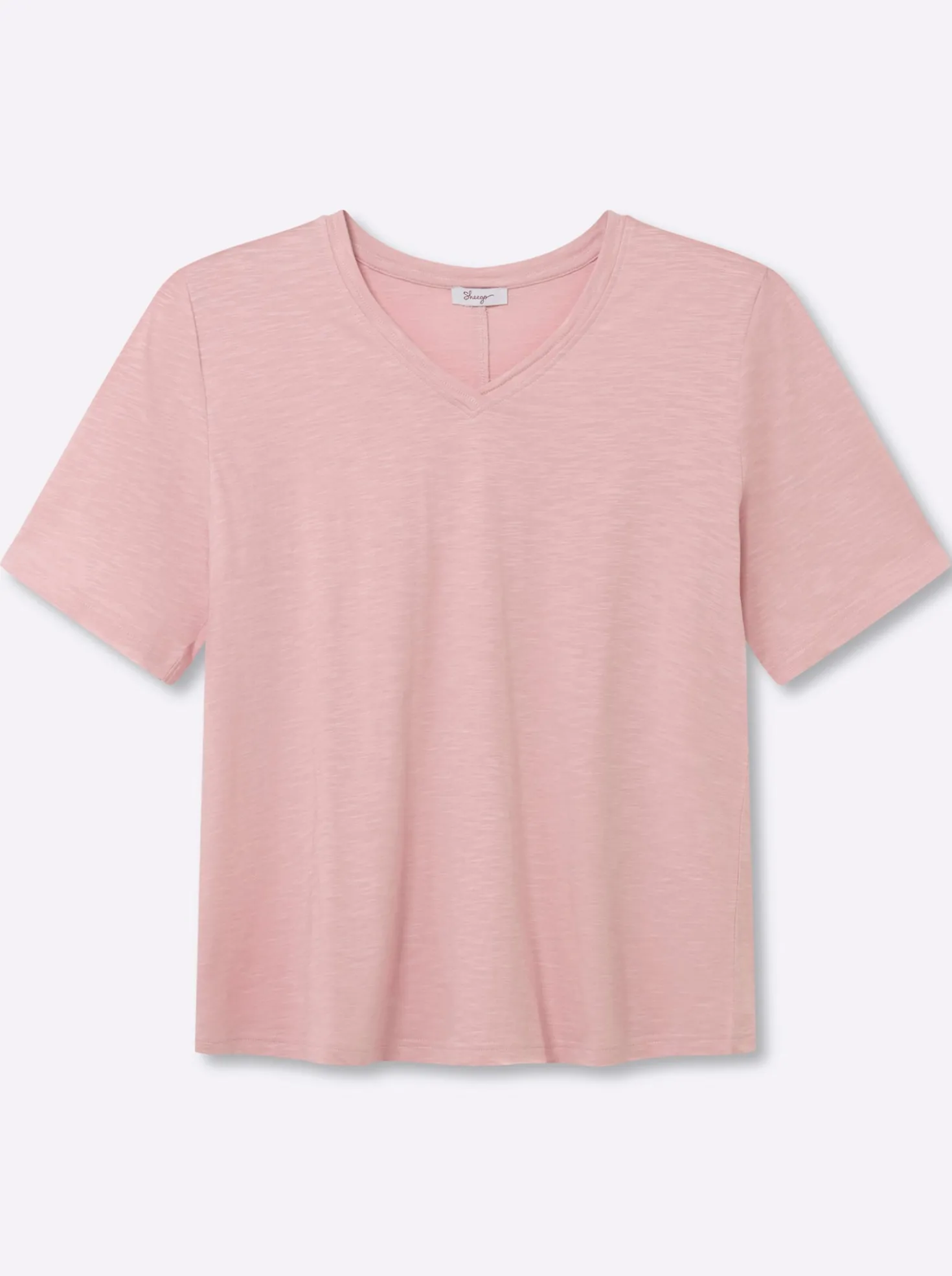 V-Shirt in Flammgarn-Optik