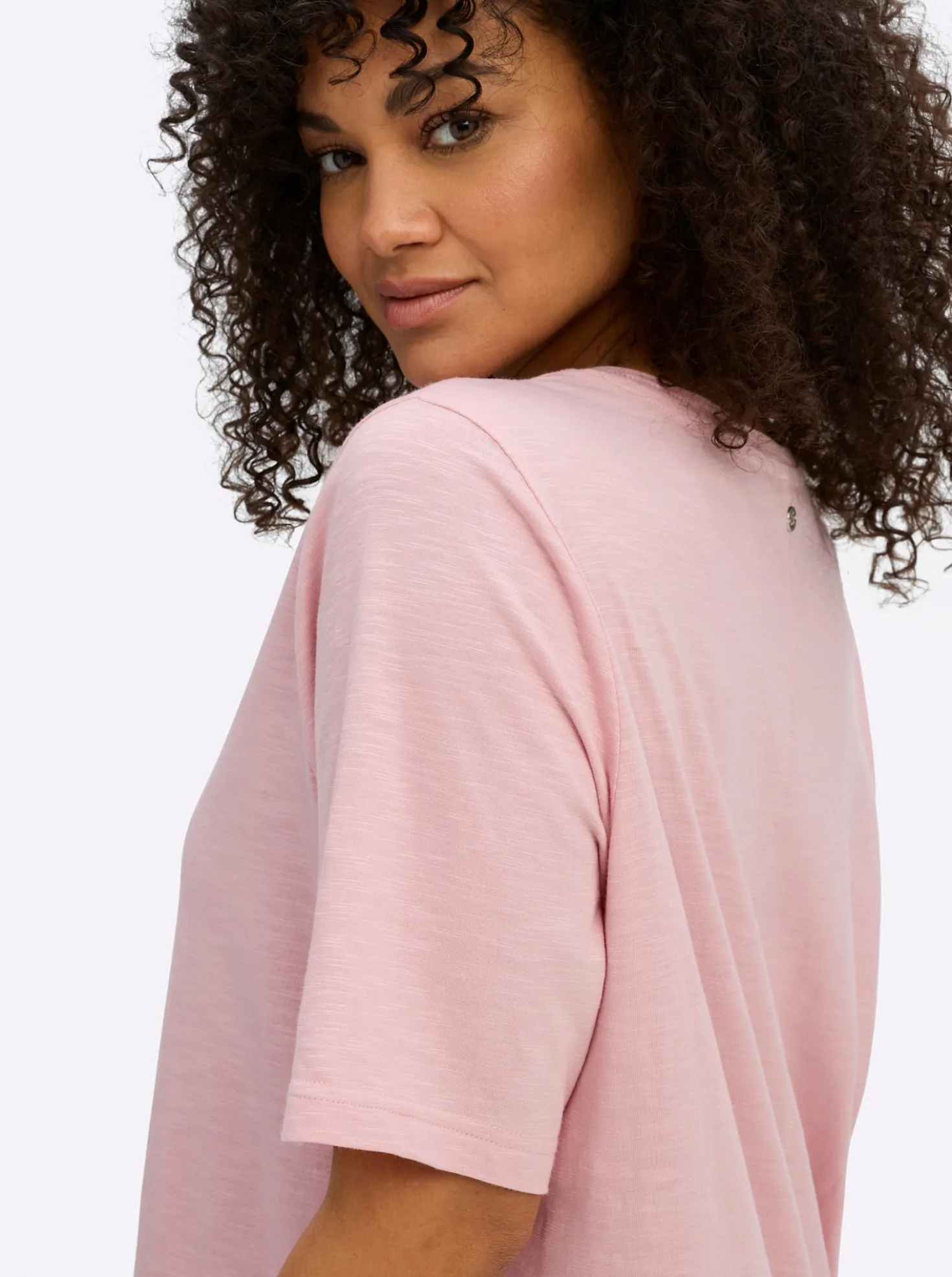 V-Shirt in Flammgarn-Optik
