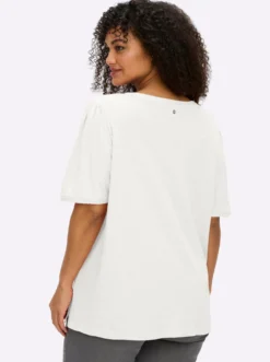 V-Shirt in Flammgarn-Struktur