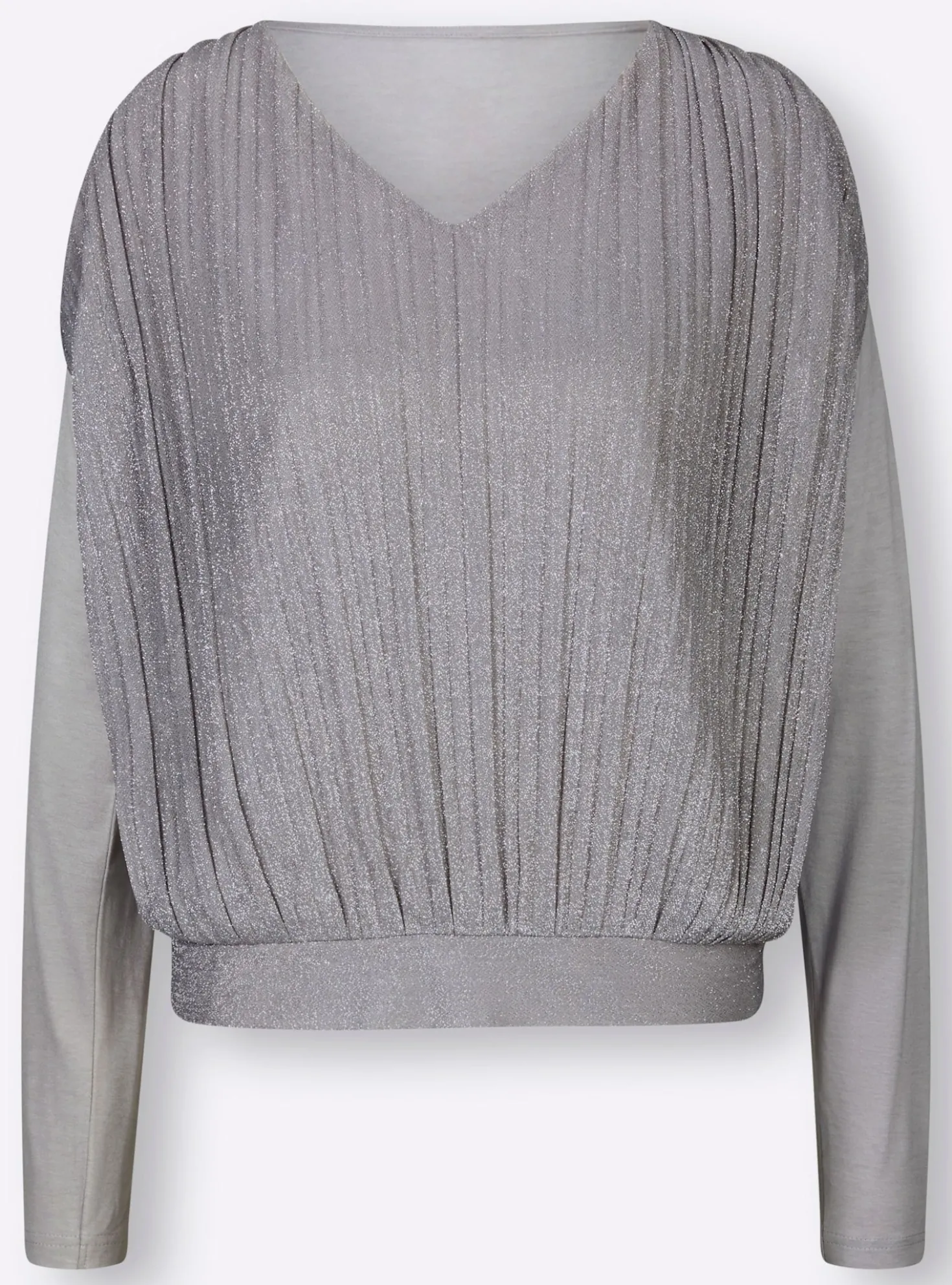 V-Shirt mit Glanzgarnen
