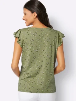 V-Shirt mit Schmetterling-Muster