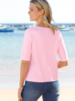 V-Shirt mit V-Ausschnitt, pflegeleicht