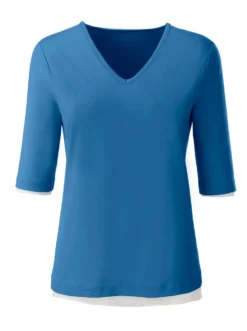 V-Shirt mit V-Ausschnitt, pflegeleicht