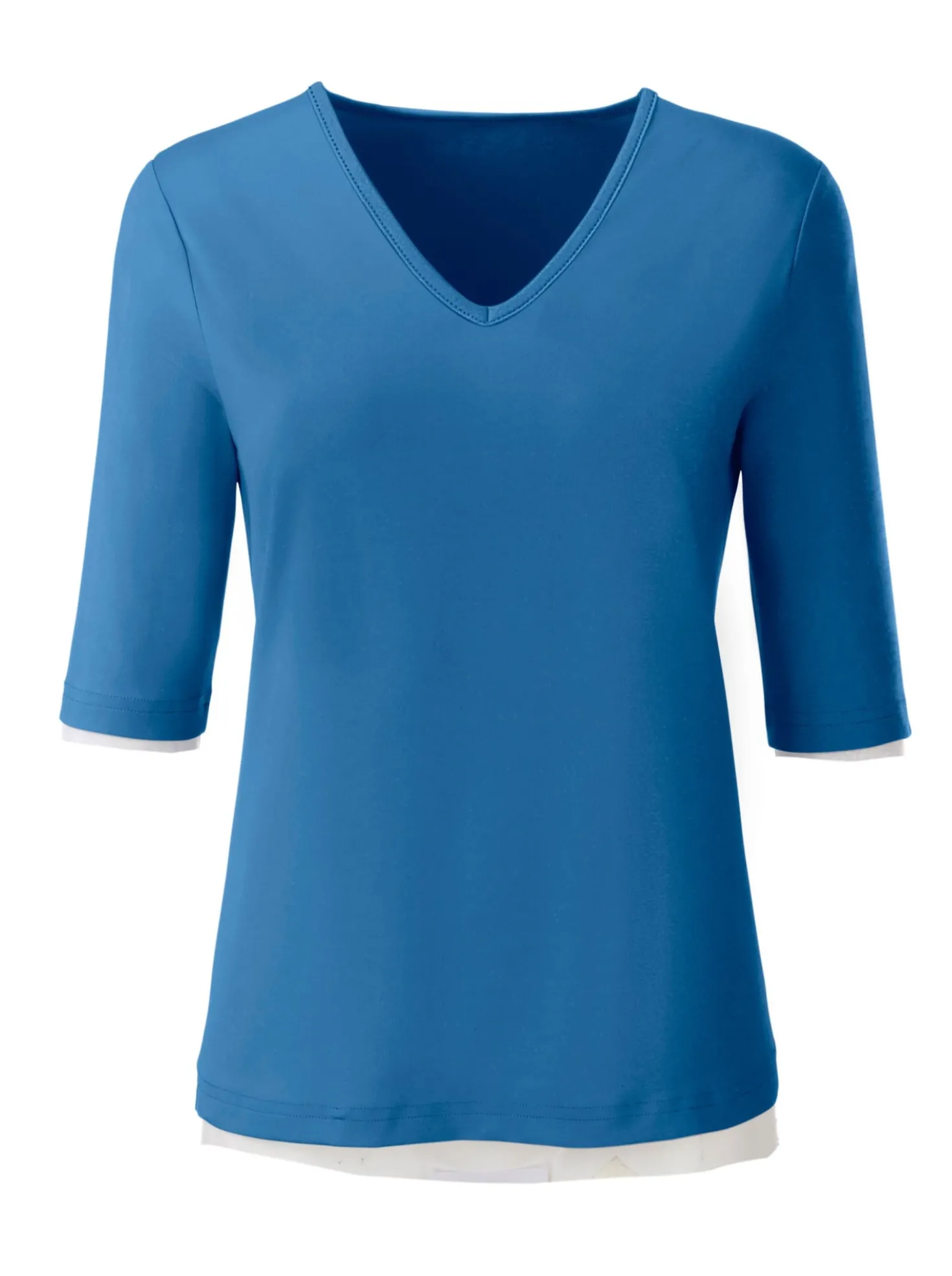 V-Shirt mit V-Ausschnitt, pflegeleicht