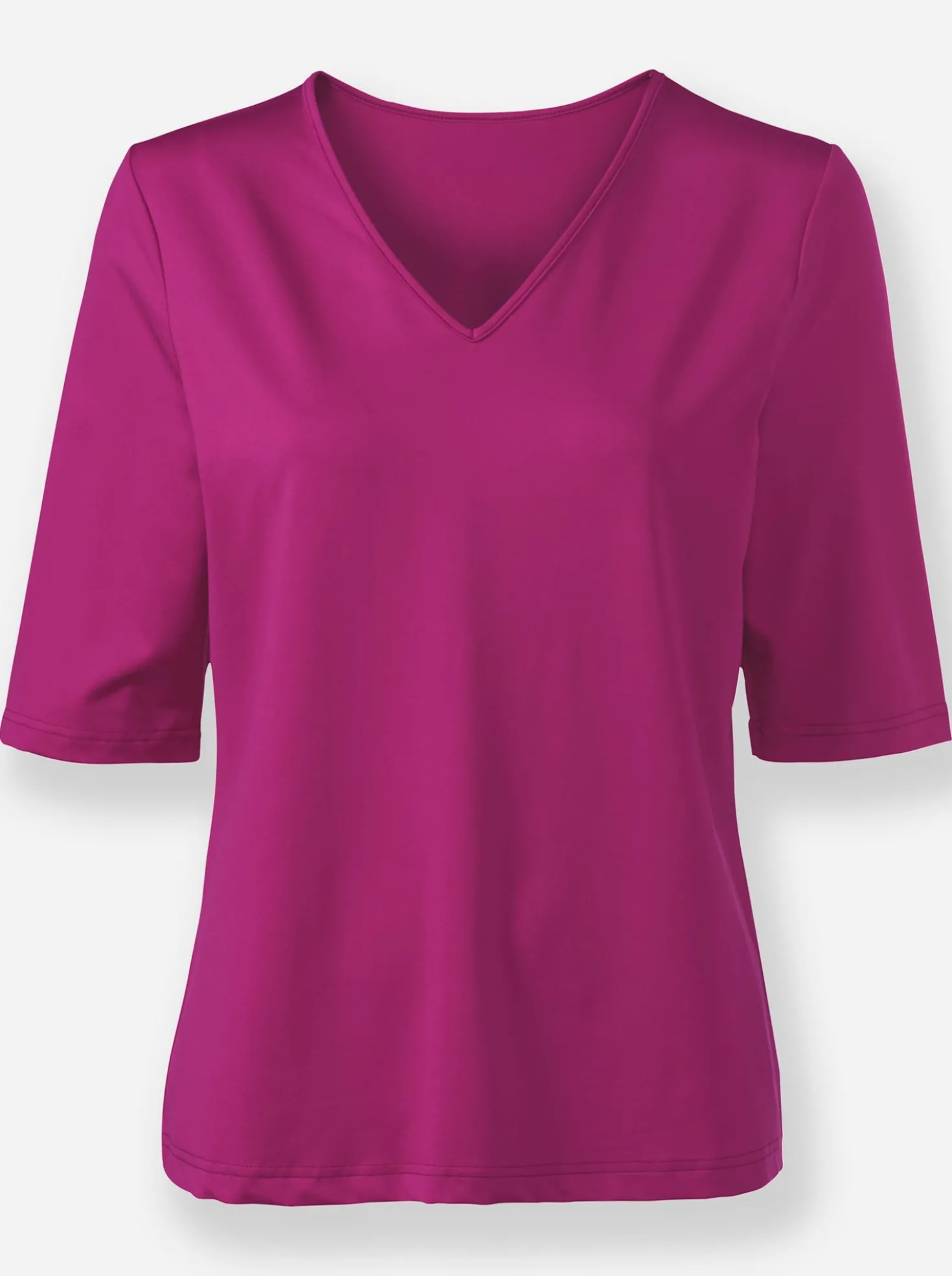 V-Shirt mit V-Ausschnitt, pflegeleicht
