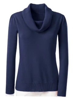 Wasserfallpullover im Baumwoll-Viskose-Mix