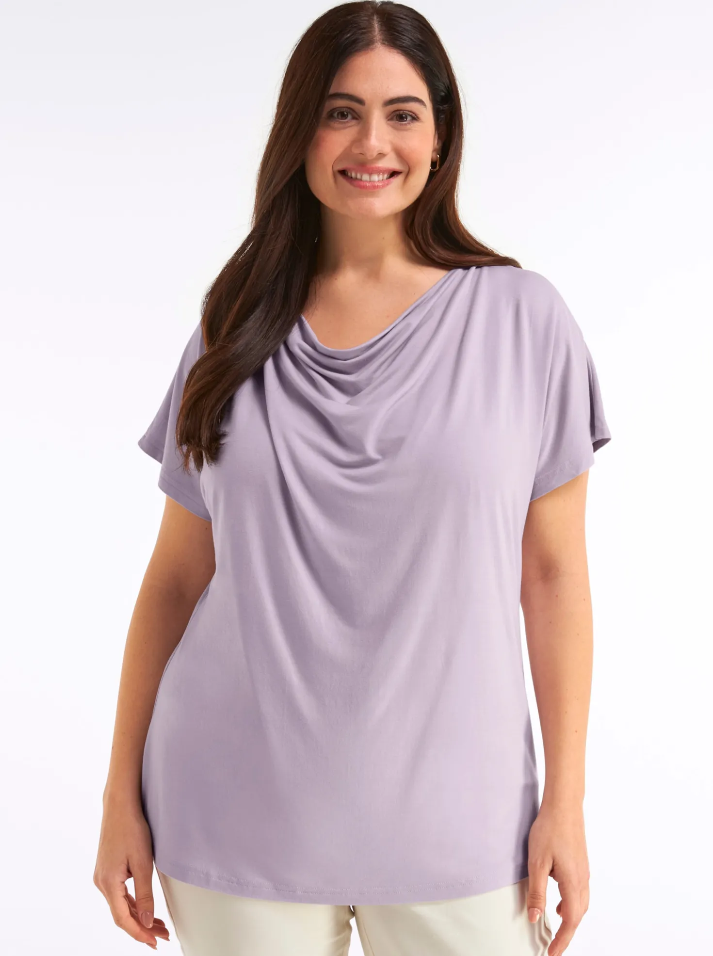 Wasserfallshirt mit überschnittenen Ärmeln