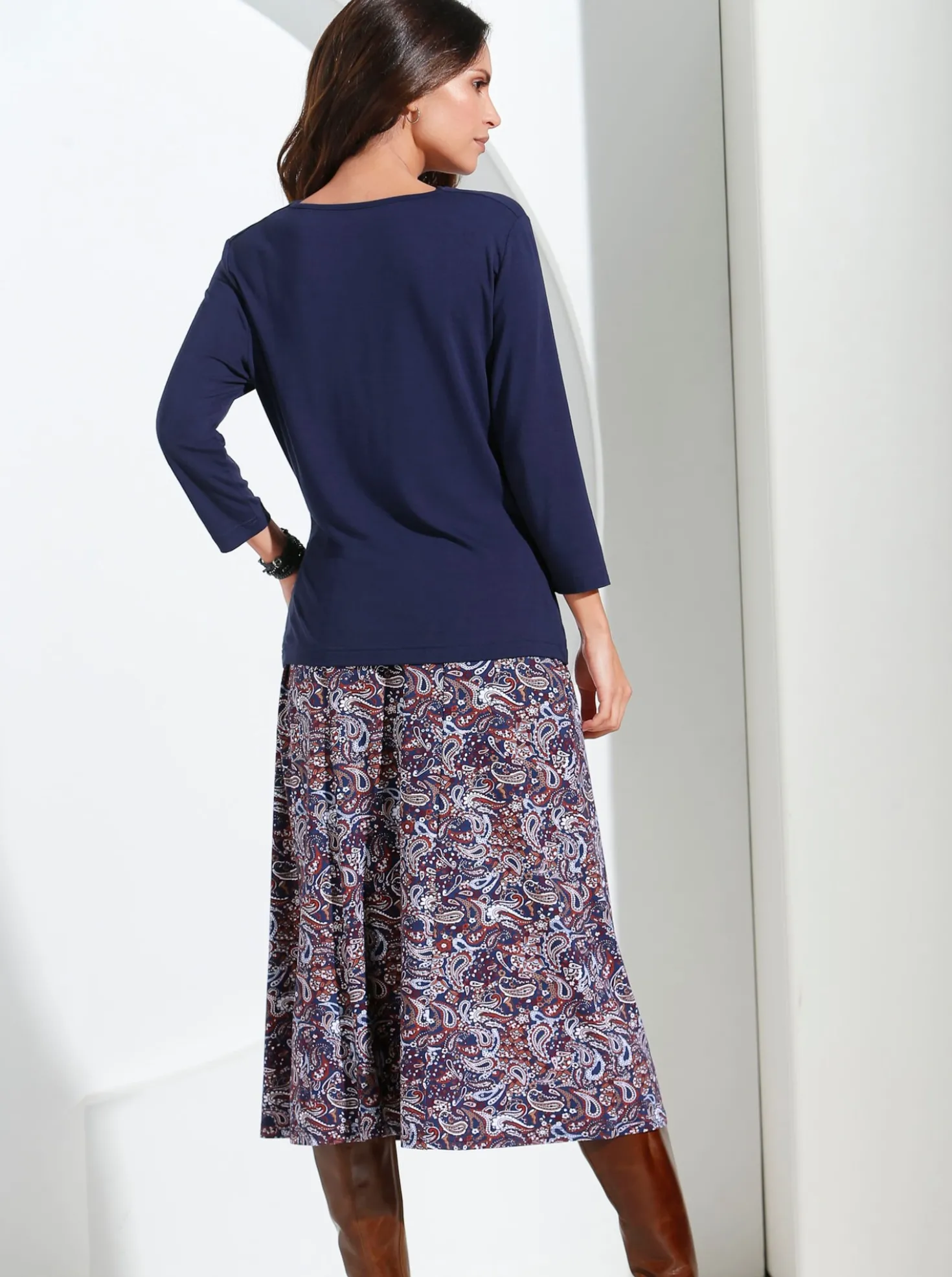 Wasserfallshirt mit 3/4-langen Ärmeln