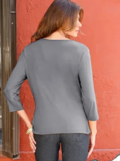 Wasserfallshirt mit 3/4-langen Ärmeln