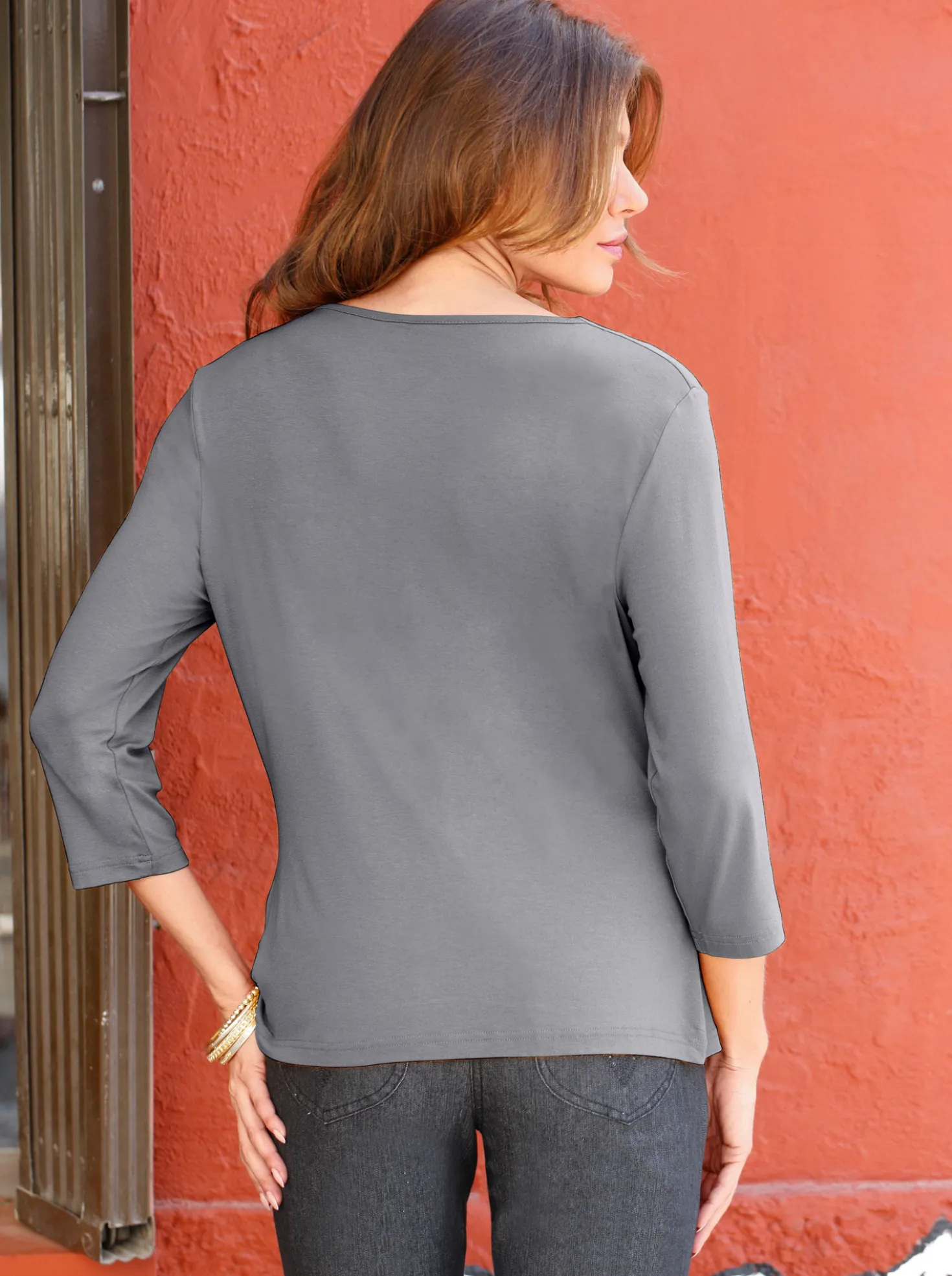 Wasserfallshirt mit 3/4-langen Ärmeln