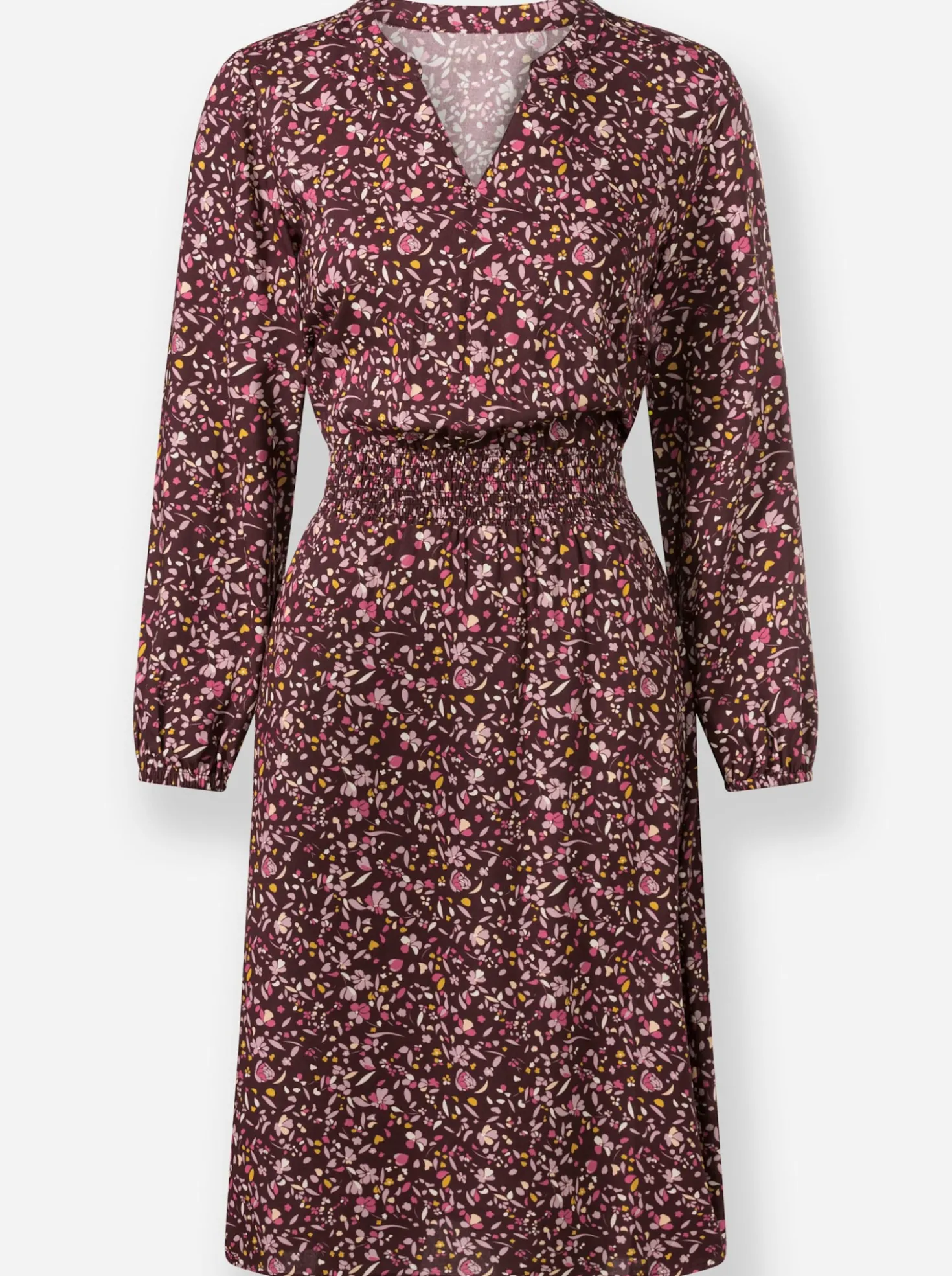 Webkleid mit Smok-Einsatz