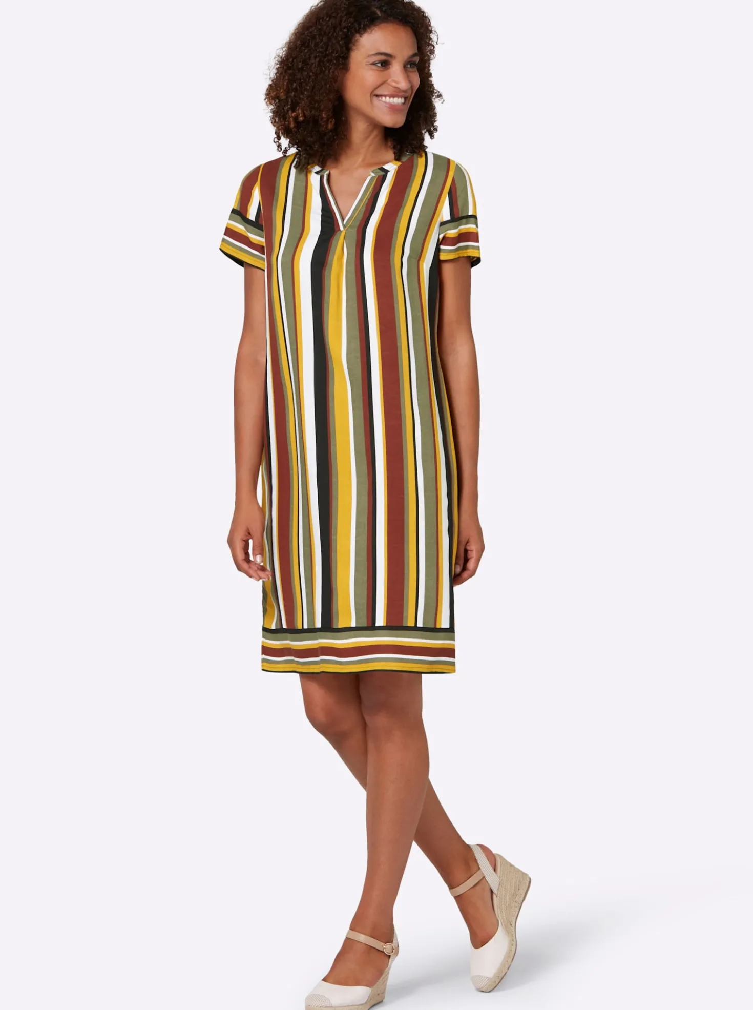 Webkleid mit Streifenmuster