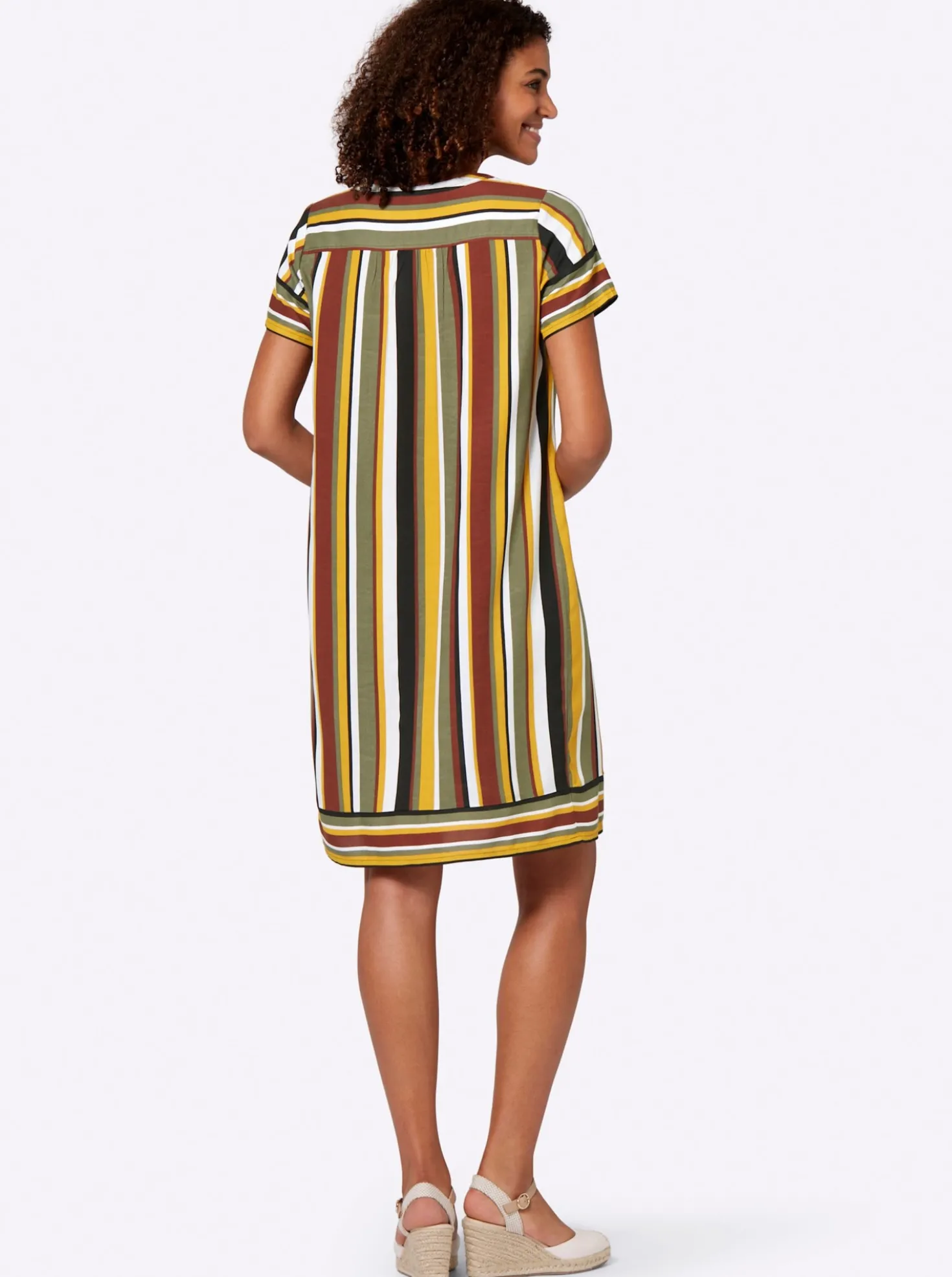 Webkleid mit Streifenmuster