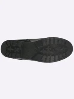Weitschaftstiefel aus Rinds- und Veloursleder
