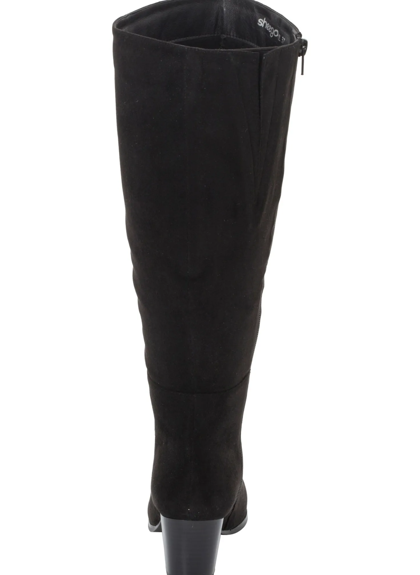 Weitschaftstiefel aus Velours-Lederimitat