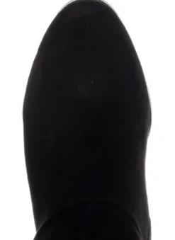 Weitschaftstiefel aus Velours-Lederimitat