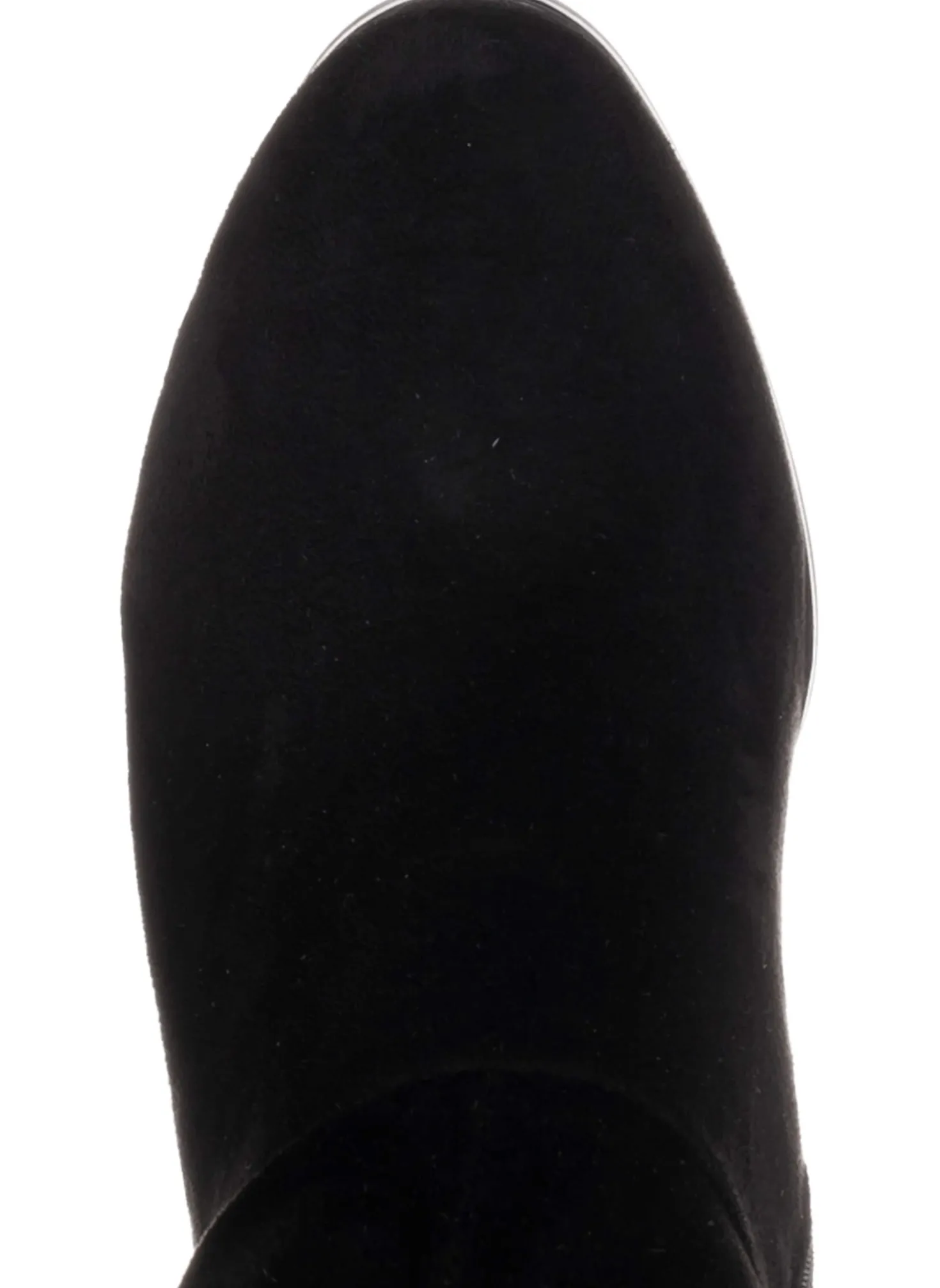 Weitschaftstiefel aus Velours-Lederimitat