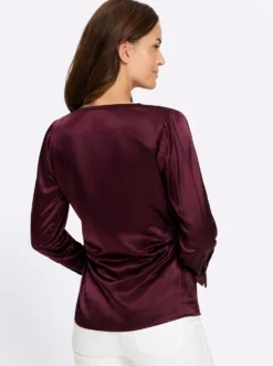 Wickelbluse im Seide-Viskose-Mix