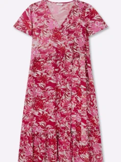 Wickelkleid mit Volant am Saum