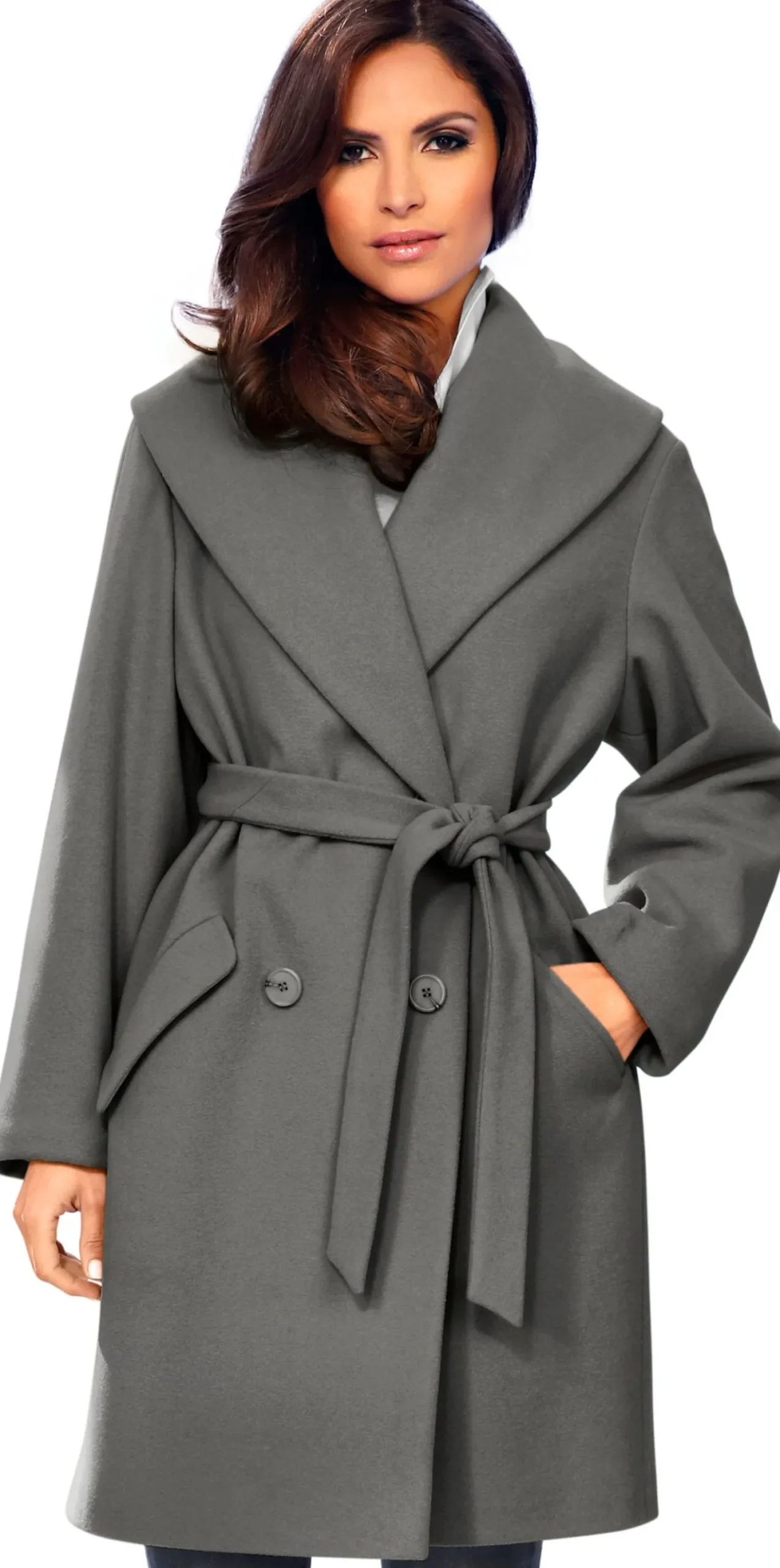 Wolljacke mit Schalkragen