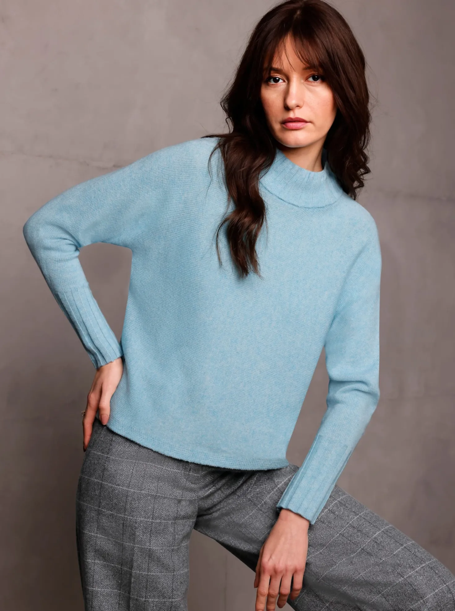 Wollpullover mit Kaschmir