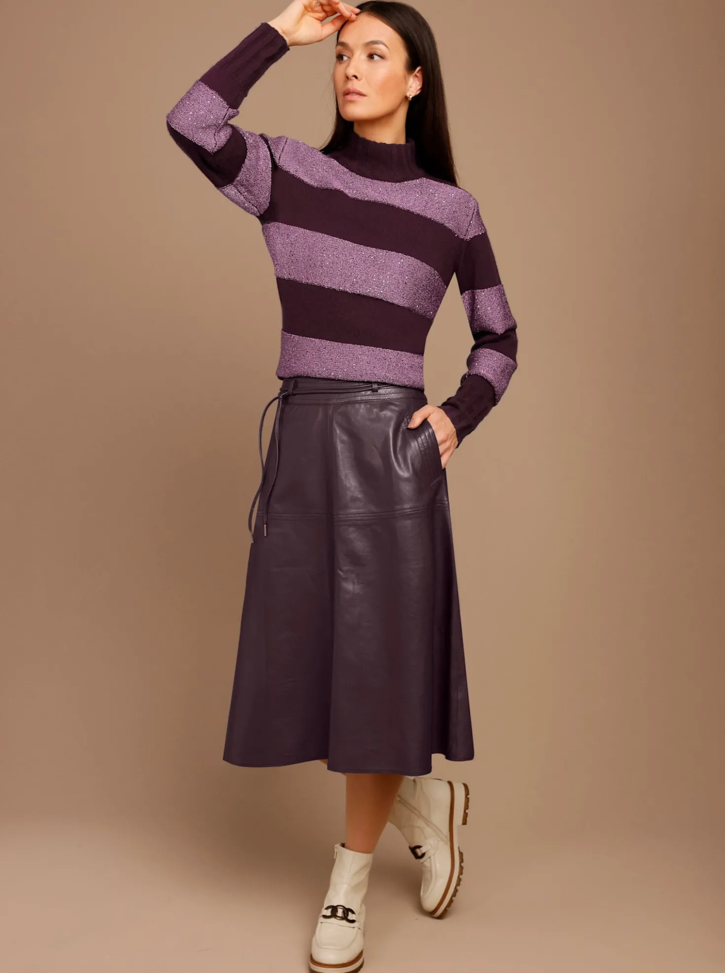 Wollpullover mit Paillettengarn