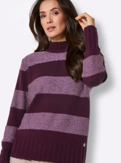 Wollpullover mit Paillettengarn