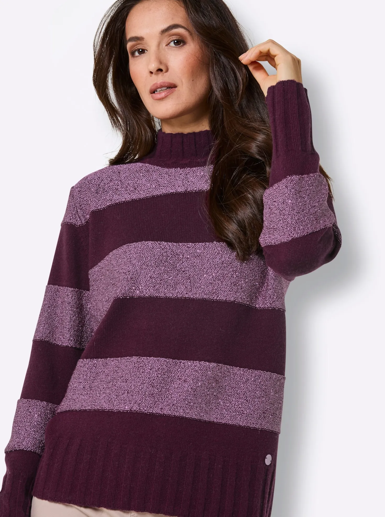 Wollpullover mit Paillettengarn